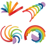 Montessori Wooden Rainbow Toy Assembly -  2Set
